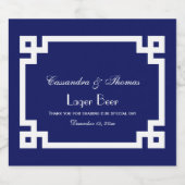 シックホワイトギリシャ鍵フレームDIY BG ビールラベル (シングルラベル)