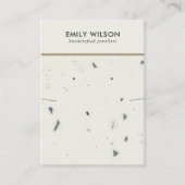 シックホワイトグレーテラゾネックレスイヤリングディスプレイ 名刺 (正面)