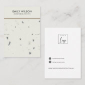 シックホワイトグレーテラゾネックレスイヤリングディスプレイ 名刺 (正面/裏面)