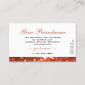 シックホワイトシメリーバーミリオンレッドスパークルグリッター 名刺 (裏面)