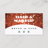 シックホワイトシメリーバーミリオンレッドスパークルグリッター 名刺 (正面)