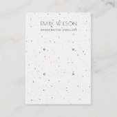 シックホワイトテラゾテクスチャ2イヤリングディスプレイロゴ 名刺 (正面)