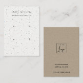 シックホワイトテラゾテクスチャ2イヤリングディスプレイロゴ 名刺 (正面/裏面)