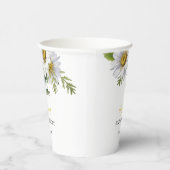 シックホワイトデイジーフローラグリーナリー誕生日 紙コップ (右)