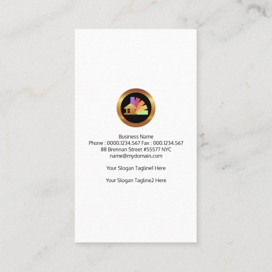 シックホワイトハウスオレンジサンピケットフェンス不動産仲介業者 名刺 (裏面)