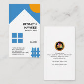 シックホワイトハウスオレンジサンピケットフェンス不動産仲介業者 名刺 (正面/裏面)