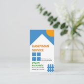 シックホワイトハウスピケットフェンスモチーフハンディマン 名刺 (スタンド正面)