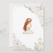 シックホワイトフローラバプテスマ祈《キリスト教》洗礼式や命名式ズガール 招待状 (裏面)