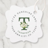 シックホワイトフローラ円形住所 シール結婚ズ フェイバータグ (裏面)