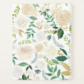 シックホワイトフローラ金ゴールドウェディングプランナーノート プランナー手帳 (裏面)