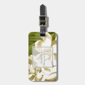 シックホワイトマグノリアスフローラ ラゲッジタグ (正面縦)