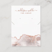 シックホワイトマーブルアゲートバラ金ゴールドグリッタージュエリー 名刺 (正面)