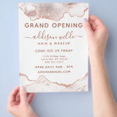 シックホワイトマーブルアゲートバラ金ゴールドグリッタービジネス チラシ (手)