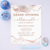 シックホワイトマーブルアゲートバラ金ゴールドグリッタービジネス チラシ (シングル)