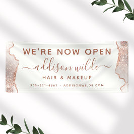 シックホワイトマーブルアゲートバラ金ゴールドビジネス 横断幕