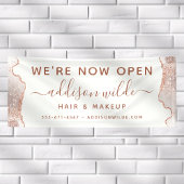 シックホワイトマーブルアゲートバラ金ゴールドビジネス 横断幕