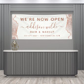 シックホワイトマーブルアゲートバラ金ゴールドビジネス 横断幕