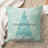 シックホワイトミントクリスマスツリーグリッター クッション (ブランケット)