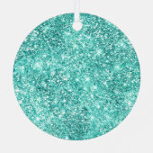 シックホワイトミントクリスマスツリーグリッター メタルオーナメント (裏面)