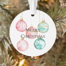 シックホワイトミントピンク金ゴールドクリスマスオーナメント オーナメント