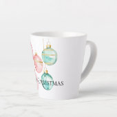 シックホワイトミントピンク金ゴールドクリスマスオーナメント カフェラテマグ (右アングル)