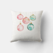 シックホワイトミントピンク金ゴールドクリスマスオーナメント クッション (裏面)