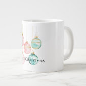 シックホワイトミントピンク金ゴールドクリスマスオーナメント ジャンボコーヒーマグカップ (正面右)