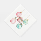 シックホワイトミントピンク金ゴールドクリスマスオーナメント スタンダードランチョンナプキン (角)