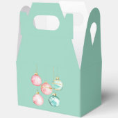 シックホワイトミントピンク金ゴールドクリスマスオーナメント フェイバーボックス (見開き)