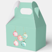 シックホワイトミントピンク金ゴールドクリスマスオーナメント フェイバーボックス (裏面)