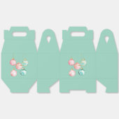 シックホワイトミントピンク金ゴールドクリスマスオーナメント フェイバーボックス (見開き)