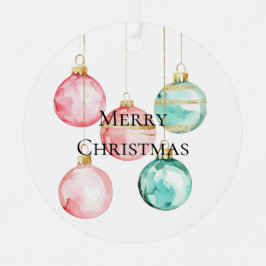 シックホワイトミントピンク金ゴールドクリスマスオーナメント メタルオーナメント