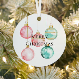 シックホワイトミントピンク金ゴールドクリスマスオーナメント メタルオーナメント