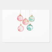 シックホワイトミントピンク金ゴールドクリスマスオーナメント ラッピングペーパーシート (正面2)