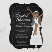 シックホワイトモダンブライダルシャワー招待状 招待状 (正面/裏面)