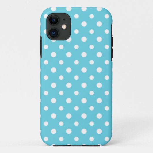 シックホワイト水玉模様オンターコイズ Case-Mate iPhoneケース (裏面)