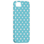 シックホワイト水玉模様オンターコイズ Case-Mate iPhoneケース (裏面/右)