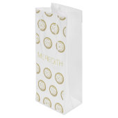 シックホワイト金ゴールドフィフティー&ファビュー50誕生日 ワインギフトバッグ (裏面アングル)