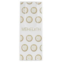 シックホワイト金ゴールドフィフティー&ファビュー50誕生日