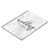 シックホワイト&グレーマーブルウェディングプランナー ノートブック (左側)