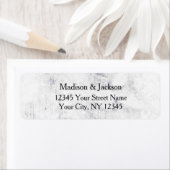 シックホワイト&グレーマーブル結婚ズ差出人住所 ラベル (インサイチュ)