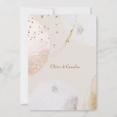シックホワイト&金ゴールドマーブル結婚式招待状 招待状 (裏面)