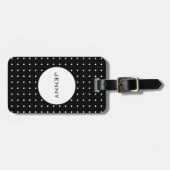 シックホワイモダント水玉模様パターンカスタムトラベル ラゲッジタグ (正面横)