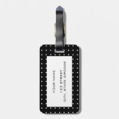 シックホワイモダント水玉模様パターンカスタムトラベル ラゲッジタグ (裏面縦)