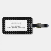 シックホワイモダント水玉模様パターンカスタムトラベル ラゲッジタグ (裏面横)