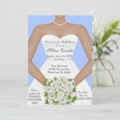 シックホワエレガントイトデモダンイブライダルシャワー招待状 招待状 (スタンド正面)