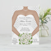 シックホワエレガントイトデモダンイブライダルシャワー招待状 招待状 (スタンド正面)