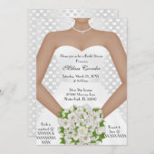シックホワエレガントイトデモダンイブライダルシャワー招待状 招待状 (正面/裏面)