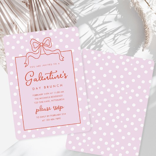 シックボウ水玉模様ガレンティーンズデイブランチ 招待状