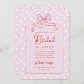 シックボウ水玉模様ブライダルシャワー 招待状 (正面/裏面)